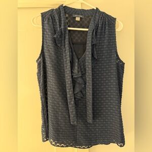 Tommy Hilfiger Navy Ruffle Blouse